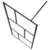 vidaXL Parete per Doccia Walk-in in Vetro Temperato Nera 80x195 cm