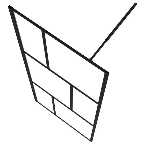 vidaXL Parete per Doccia Walk-in in Vetro Temperato Nera 80x195 cm