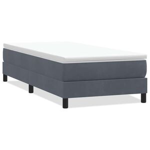 vidaXL Letto a Molle senza Materasso Grigio Scuro 100x220 cm Velluto