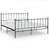 vidaXL Giroletto Nero in Metallo 160x200 cm