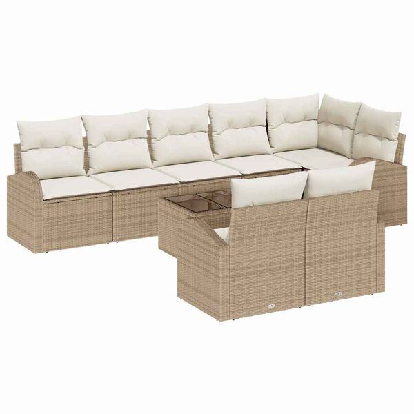 vidaXL Set Divano da Giardino 9 pcs polyrattan
