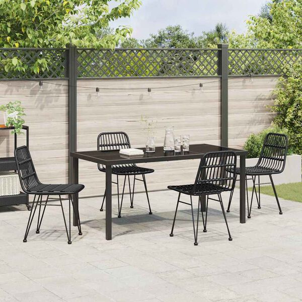 vidaXL Set da Pranzo per Giardino 5 pcs Nero