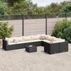 vidaXL Set Divani da Giardino 10pz con Cuscini in Polyrattan Nero