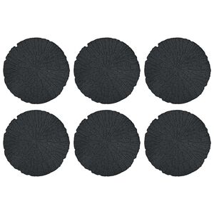 vidaXL Pietra da Passo 6 pcs Nero &Oslash; 45 x 1,8 cm Gomma