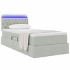 vidaXL Letto con contenitore e LED Grigio chiaro 90 x 200 cm Velluto