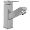vidaXL Rubinetto Lavabo da Bagno Funzione Estraibile Argento 157x172 mm