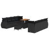 vidaXL Set Divano da Giardino 11 pz Nero polyrattan