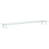 vidaXL Supporto per Monitor Bianco 100x20x8cm Vetro Temperato Metallo