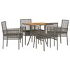 vidaXL Set da Pranzo per Giardino 5 pz Grigio polyrattan