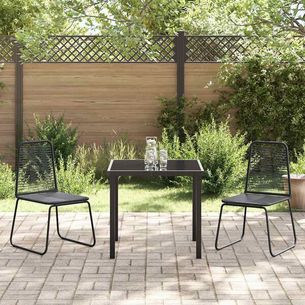 vidaXL Set da Pranzo per Giardino 3 pcs Nero