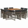 vidaXL Set da Pranzo da Giardino 9 pz con Cuscini in Polyrattan Grigio