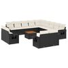 vidaXL Set Divani da Giardino 14pz con Cuscini in Polyrattan Nero