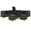 vidaXL Set Divani da Giardino 8 pz con Cuscini in Polyrattan Grigio
