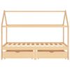 vidaXL Giroletto per Bambini con Cassetti in Pino Massello 90x200 cm