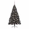 vidaXL Albero di Natale artificiale con luci integrate Nero 180 cm PVC