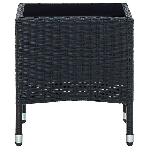 vidaXL Tavolo da Giardino Nero 40x40x45 cm in Polyrattan