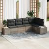 vidaXL Set Divano da Giardino 5 pcs Grigio polyrattan
