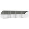 vidaXL Pollaio con 4 porte 4 pz Argento 800x200x200 cm Acciaio zincato
