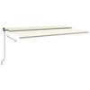 vidaXL Tenda da Sole Retrattile Manuale con Pali 6x3 m Crema
