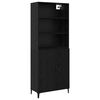 vidaXL Credenza Rovere Nero 69,5 x 32,5 x 180 cm Legno ingegnerizzato