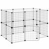 vidaXL Gabbia per Animali 20 Pannelli con Porta Nera 105x70x70 cm