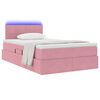 vidaXL Letto con contenitore e LED con led Rosa 120 x 200 cm Velluto