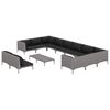 vidaXL Set Divani da Giardino 13 pz Cuscini in Polyrattan Grigio Scuro