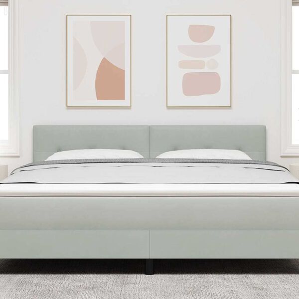 vidaXL Testiera LED con testiera Grigio chiaro 180 cm Poliestere