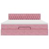 vidaXL Struttura Letto Pouf con Materasso Rosa 180x200 cm in Velluto