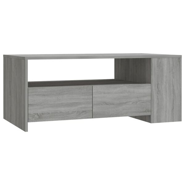 vidaXL Tavolino da Salotto Grigio Sonoma 102x55x42cm Legno Multistrato