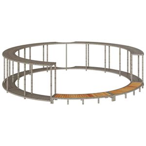 vidaXL Bordo per Vasca Spa con Portaoggetti&Gradino Polyrattan Grigio