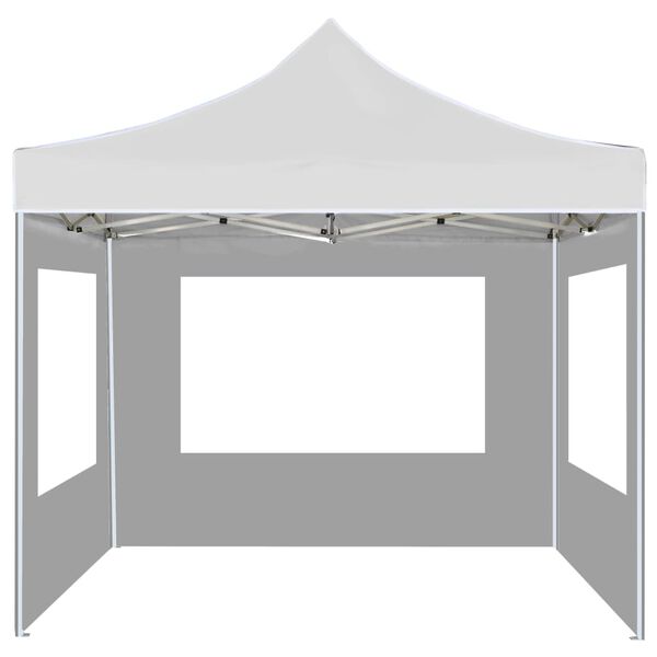 vidaXL Gazebo Pieghevole con Pareti in Alluminio 3x3 m Bianco