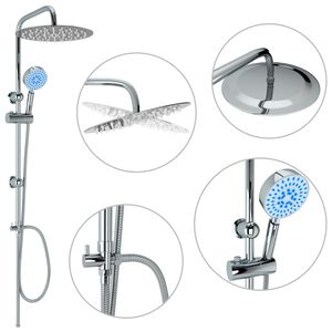 vidaXL Set per Doccia a Doppio Soffione con Doccetta Acciaio Inox