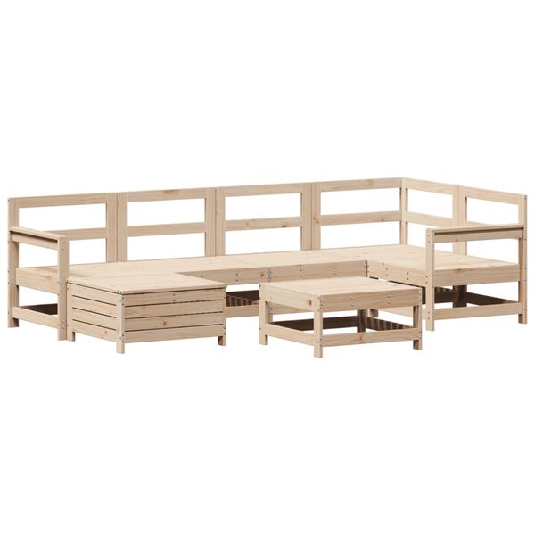 vidaXL Set Divani da Giardino 7 pz in Legno Massello di Pino