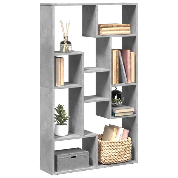 vidaXL Libreria Grigio Cemento 72x20x120 cm in Truciolato