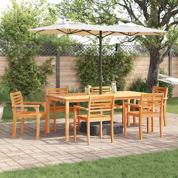vidaXL Set da Pranzo per Giardino 9 pcs Marrone