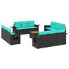 vidaXL Set Divani da Giardino 13 pz con Cuscini Nero in Polyrattan