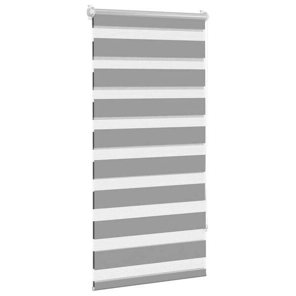 vidaXL Tenda a rullo zebra 60,9x120 cm Tessuto Larghezza 56,7 cm grigio