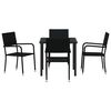 vidaXL Set da Pranzo per Giardino con cuscino 5 pcs Nero polyrattan