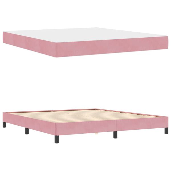 vidaXL Letto a molle con materasso Rosa 180 x 220 cm Tessuto