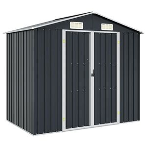 vidaXL Capanno da Giardino Antracite 205x129x183 cm in Acciaio Zincato