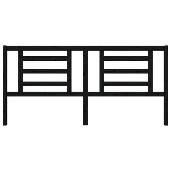 vidaXL Testiera per Letto Nera 206x4x100 cm in Legno Massello di Pino