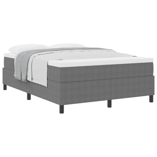 vidaXL Letto a molle Grigio chiaro e bianco 160 x 200 cm