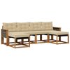 vidaXL Set di divani da esterno con cuscino 6 pcs Naturale e Beige