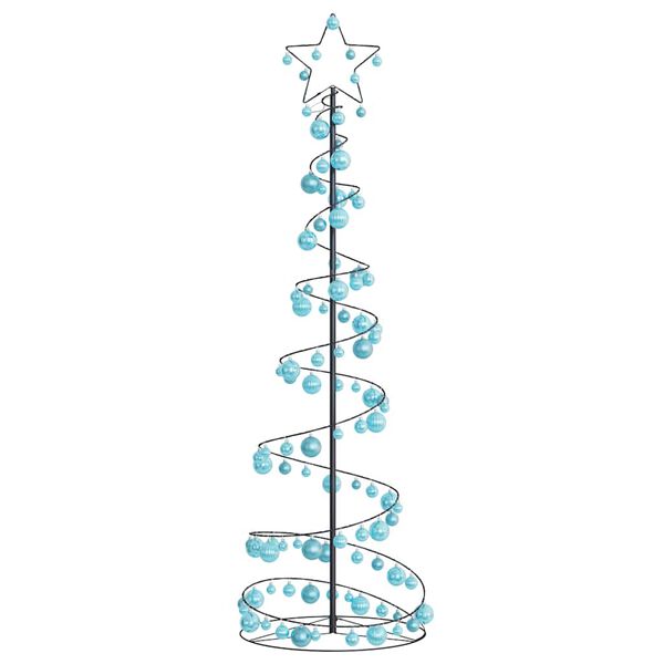 vidaXL Albero di Natale a LED con Palline 120 LED Bianco Caldo 180 cm