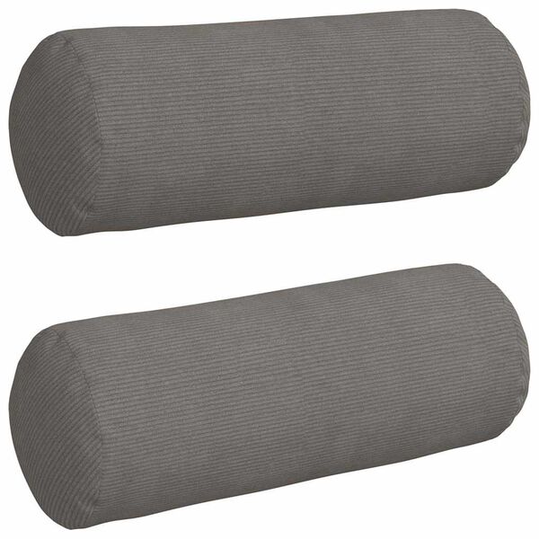 vidaXL Cuscini a rullo 2 pcs Grigio chiaro &Oslash; 25 x 70 cm