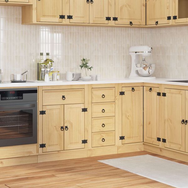 vidaXL Armadietto SKI Marrone Miele 40 x 46 x 81 cm Pino massello