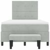 vidaXL Letto a molle con materasso Grigio chiaro 120 x 200 cm Velluto