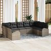 vidaXL Set Divano da Giardino con cuscino 9 pcs Grigio Poly Rattan