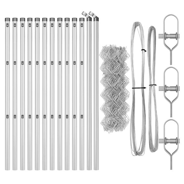 vidaXL Palo della recinzione Argento 25 x 0,8 m (rete 40 x 40 mm)